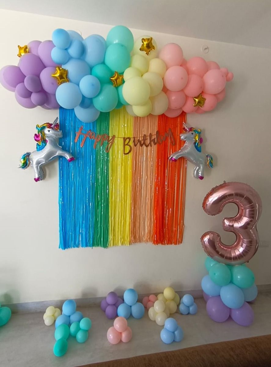 simple decoration for birthday party at home
