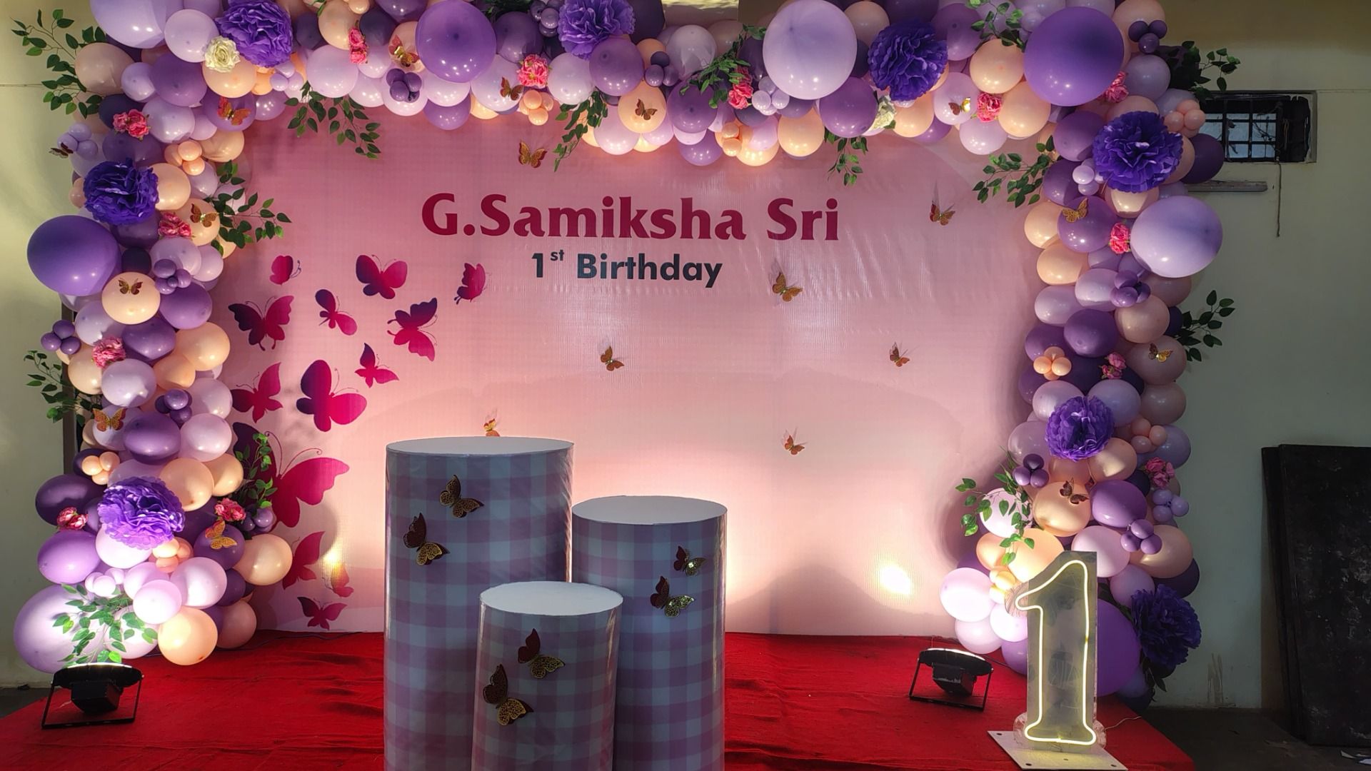 Purple Papillon Party Setup