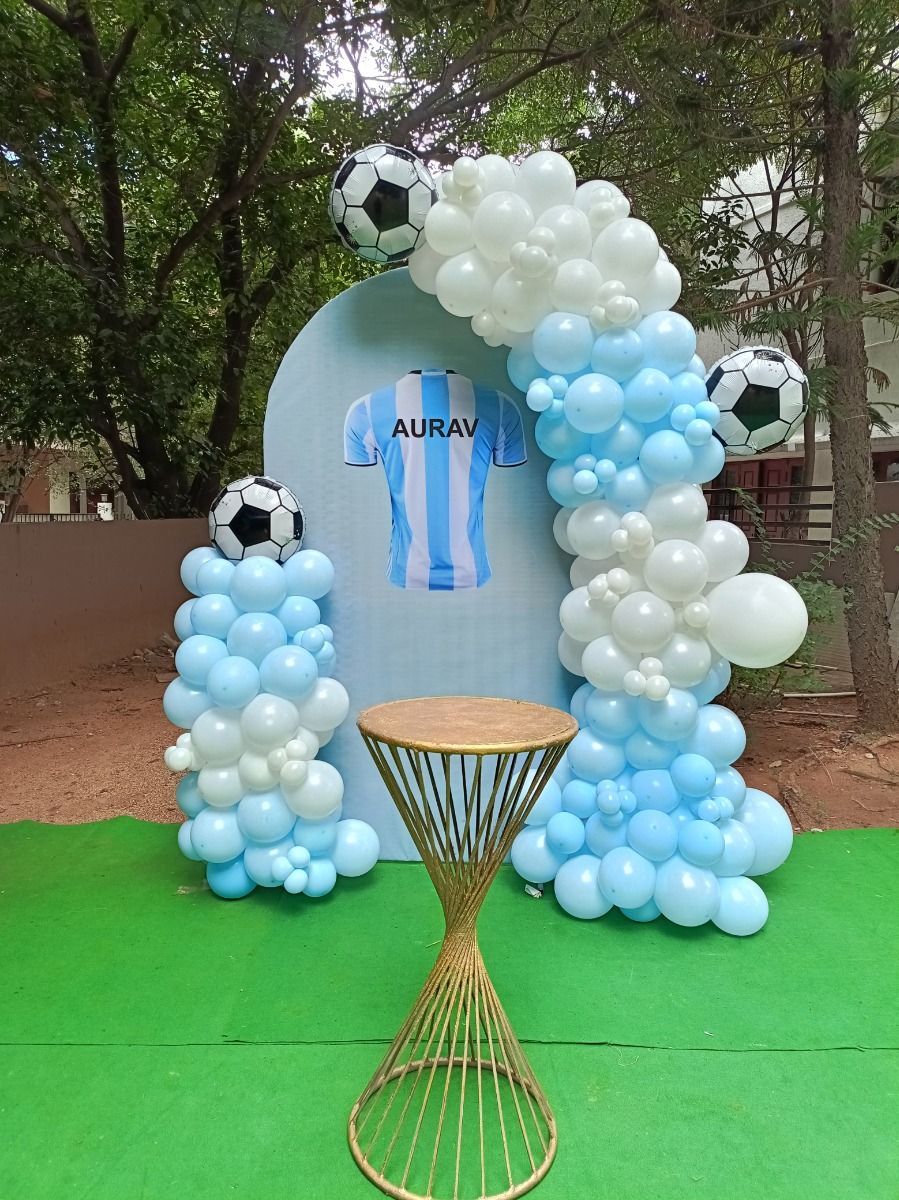 Soccer-Themed Balloon Arch Decoration