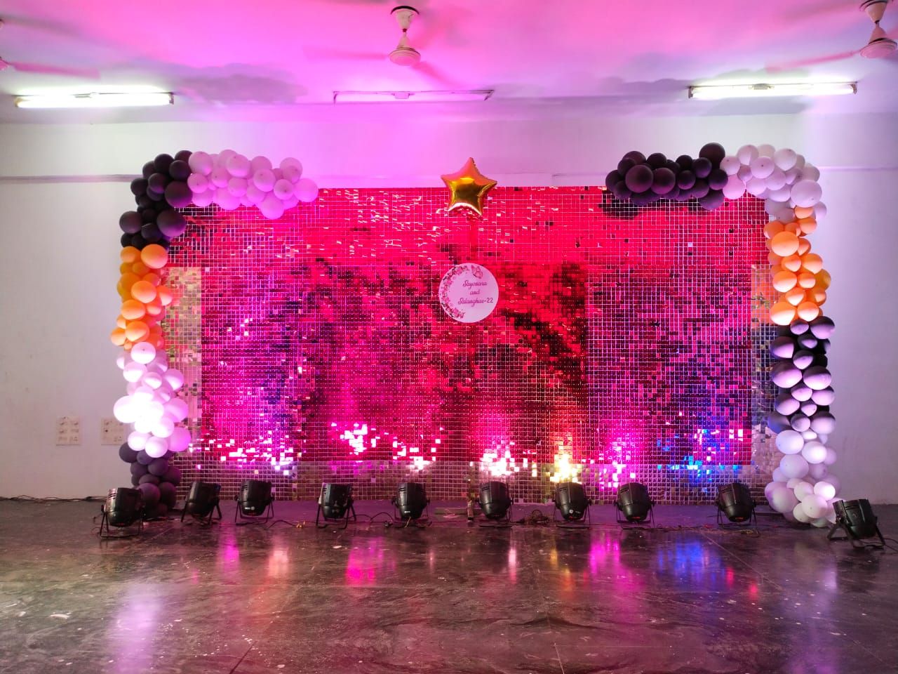 Glitter backdrop birthday decoration
