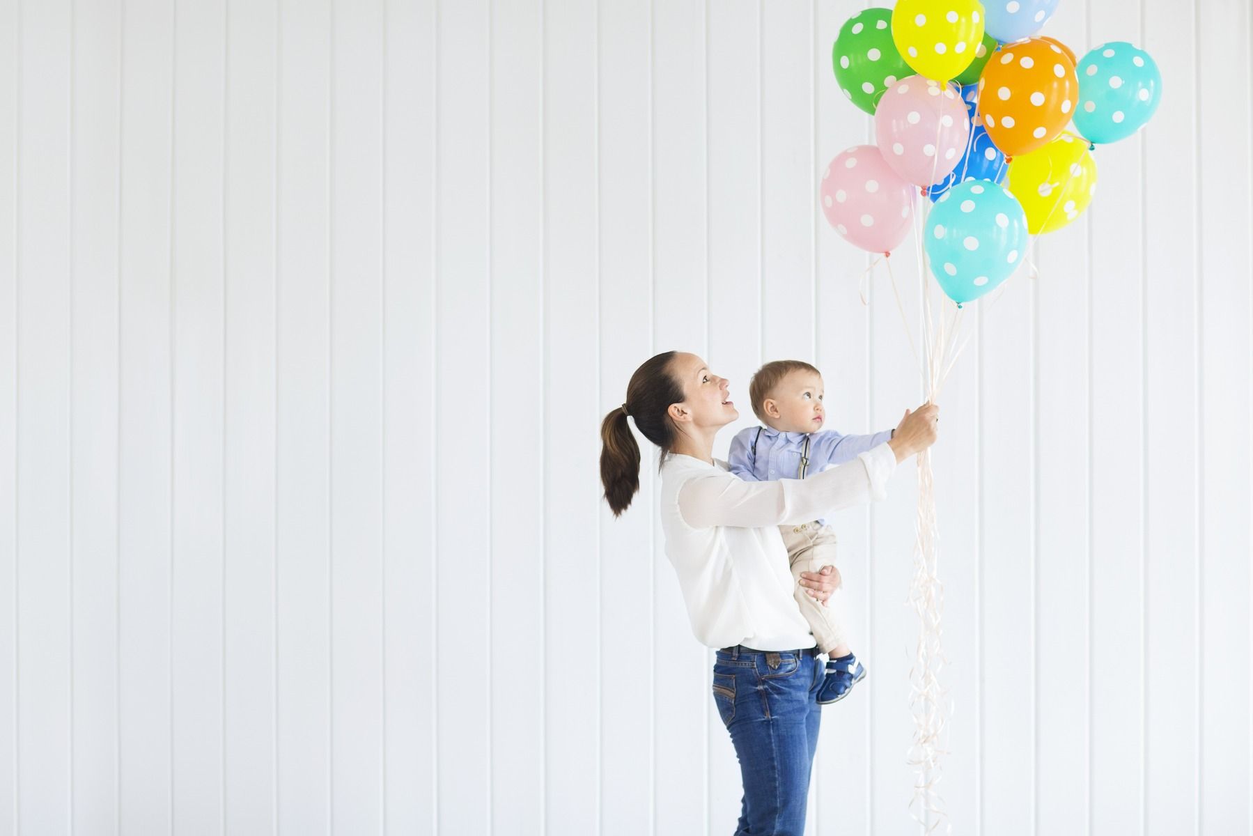 Polka Dot Helium Balloons Bunch