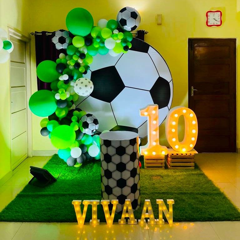 Football-themed party decorations