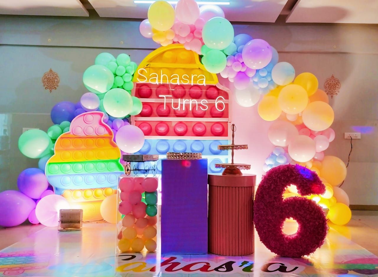 Rainbow Bubble Pop Birthday Decoration
