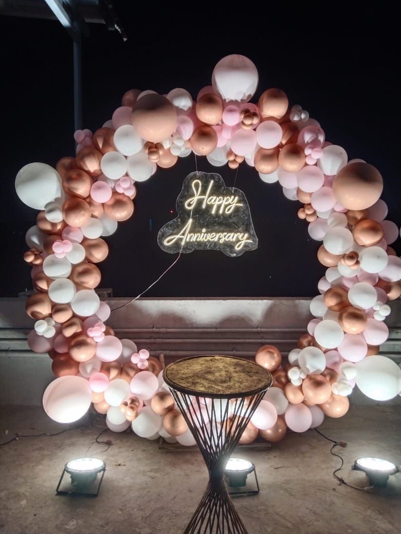 Anniversary Balloon Arch Backdrop