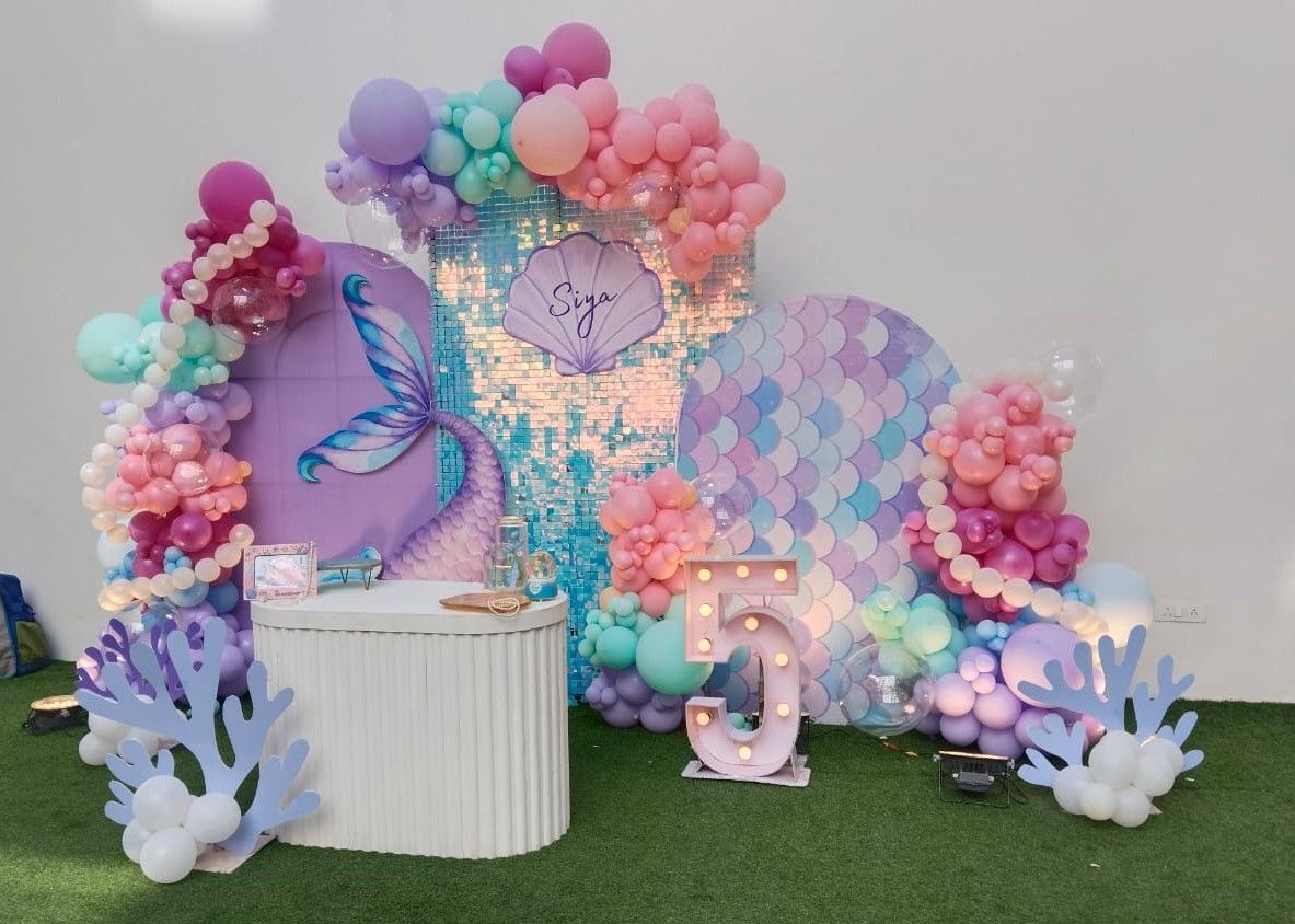 Pearl & Pastel Ocean Party Setup