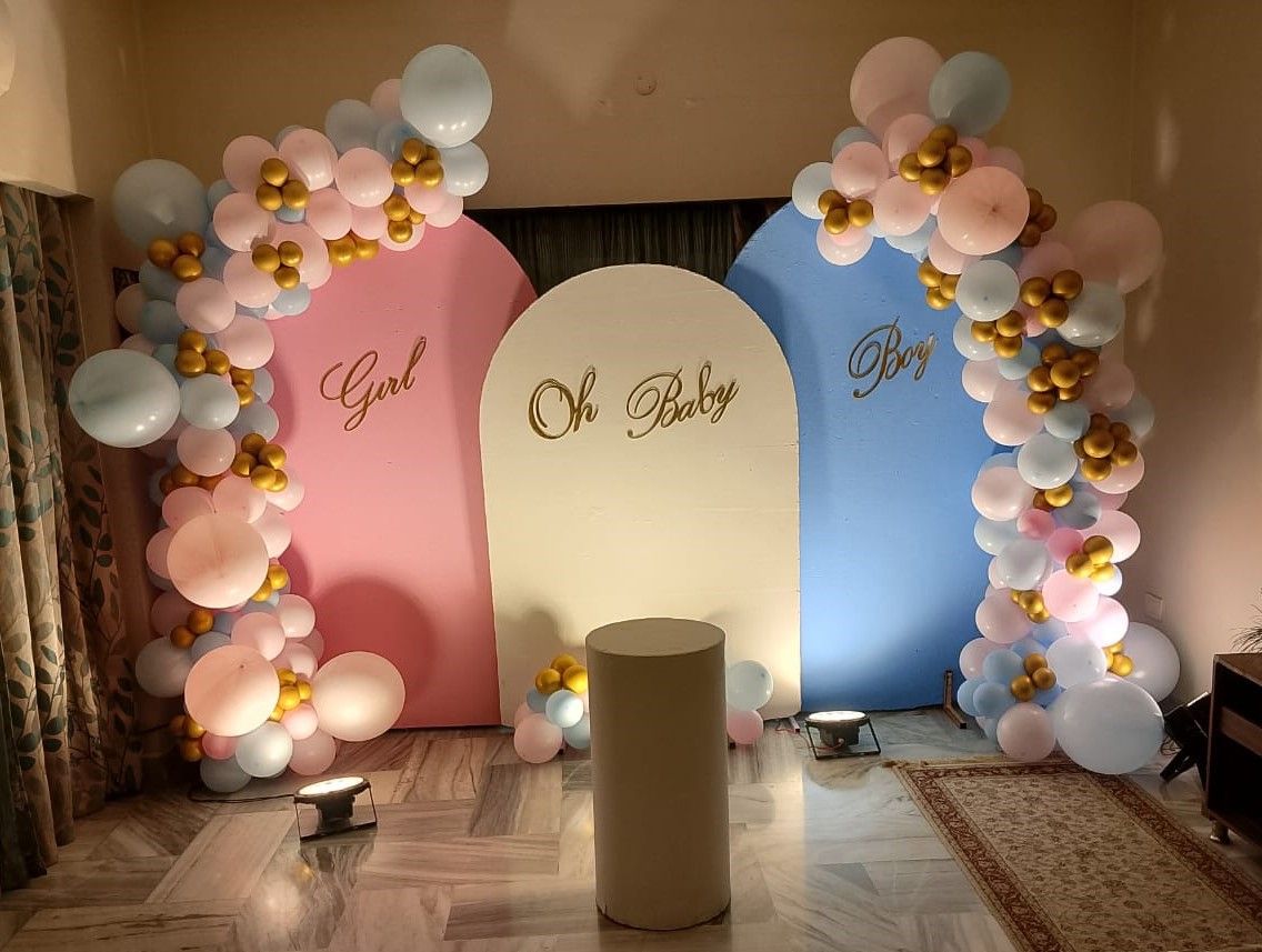 Sophisticated Baby Reveal Backdrop