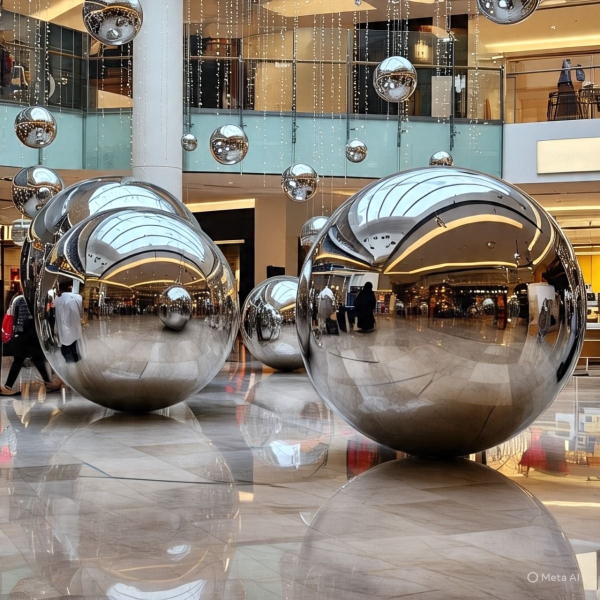 Silver Globe Mirror Sphere Metropolis