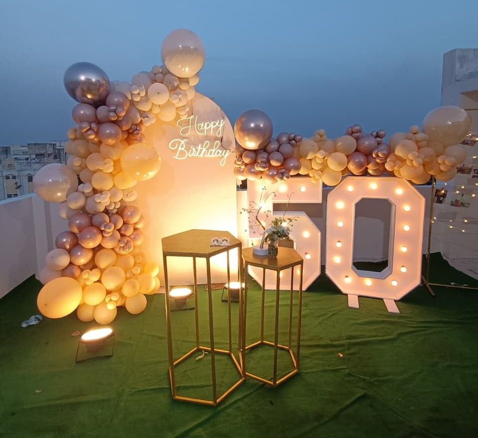 Vintage Luxe 50th Birthday Setup