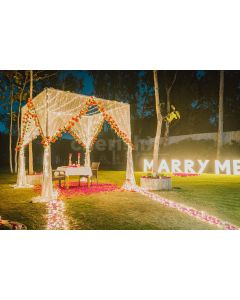 Proposal decor with fairy lights
