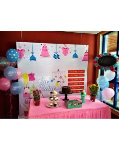 Baby Shower Backdrop Oh Baby Printed Flex