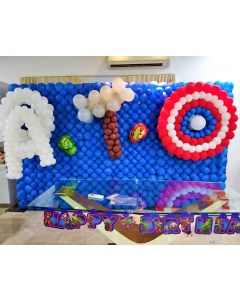 Birthday Avenger Theme Balloon Wall