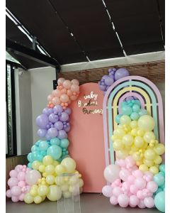 Whimsical Balloon Arch Baby Shower Decoration