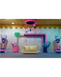 Cloth backdropwith Organic Arch & Columns with foils