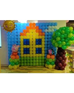 Peppa pig theme Balloon wall & Columns &balloon structure
