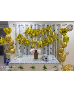 Homedecor foil letters and balloon bunches