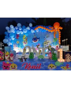 baby shark theme party decoration