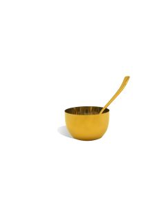 Gold PVD Coated Sweet Bowl with Spoon – FDA Approved & Durable