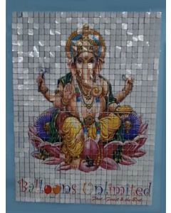Customized Glittering Ganesh Backdrop