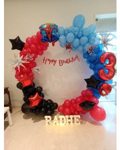 Spidey-Themed Birthday Balloon Arch Decoration